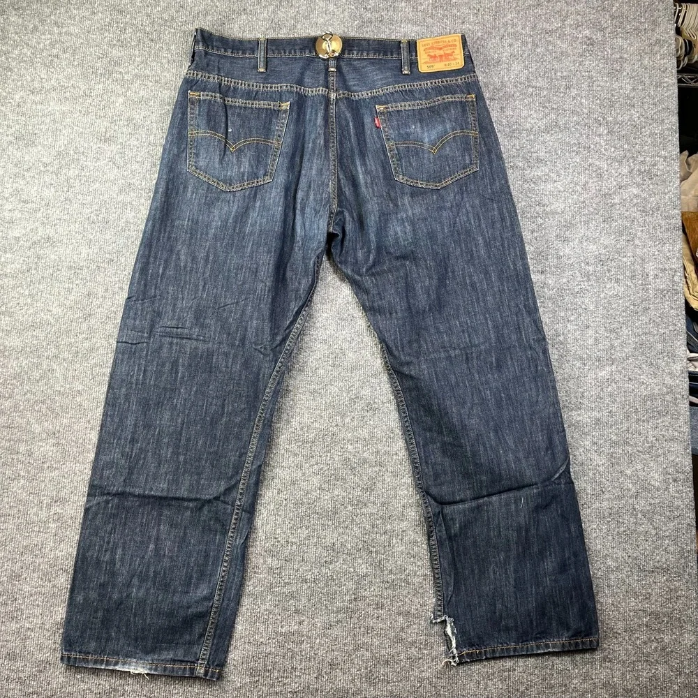 Levi's 569‎ Jeans Men's Rinse Blue Denim Classic Straight Zip Fly 40X30 - Flaws